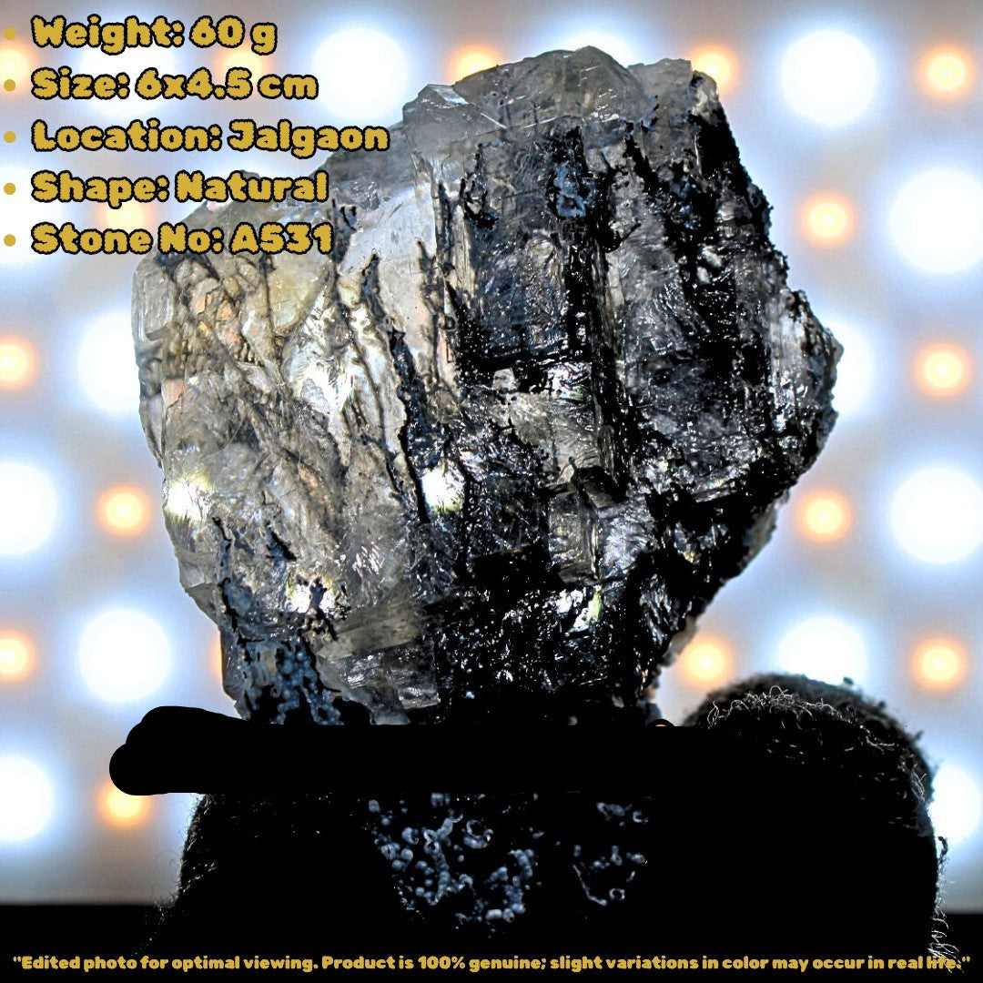 Calcite Rainbow Crystal 60g w Chalcedony & Mordenite | Calm & Cleanse Energy