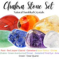 7 Chakra Tumbled Stones & Carry Pouch (Crystal Balancing Set, Crystal Healing)