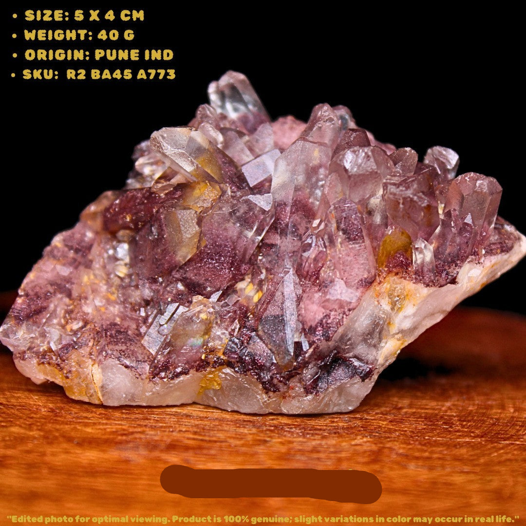 Phantom Clear Quartz Cluster 40g | 5x4 cm | Natural Healing Crystal for Growth