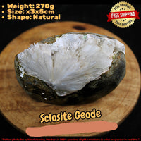 Apophyllite & Scolecite 270g Geode Spray Rare Mineral Specimen from India