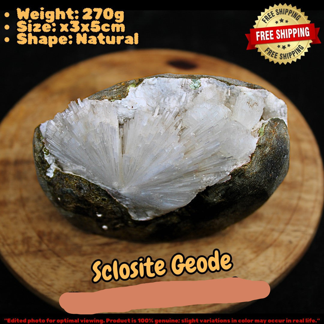 Apophyllite & Scolecite 270g Geode Spray Rare Mineral Specimen from India