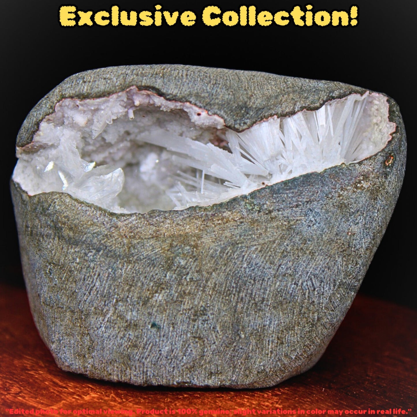 Scolecite Geode Cluster 6x5cm Natural Healing Crystal for Peace Meditation 164g