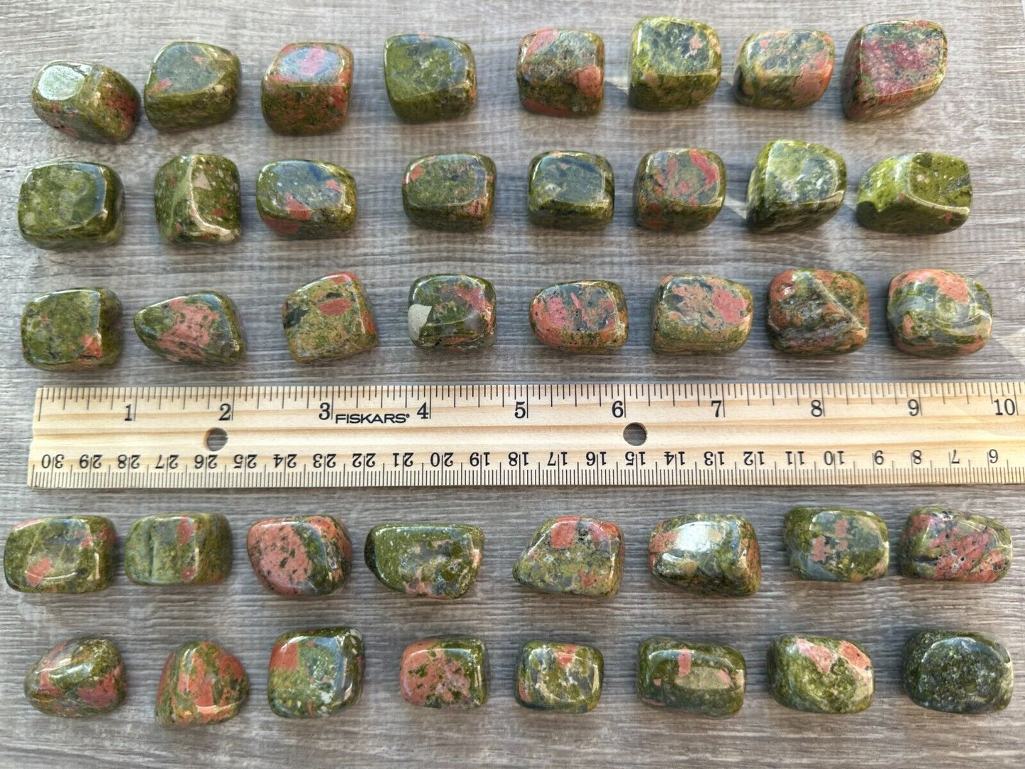 Grade A++ Unakite Tumbled Stones, 0.75-1" Tumbled Unakite Stone, Wholesale Bulk
