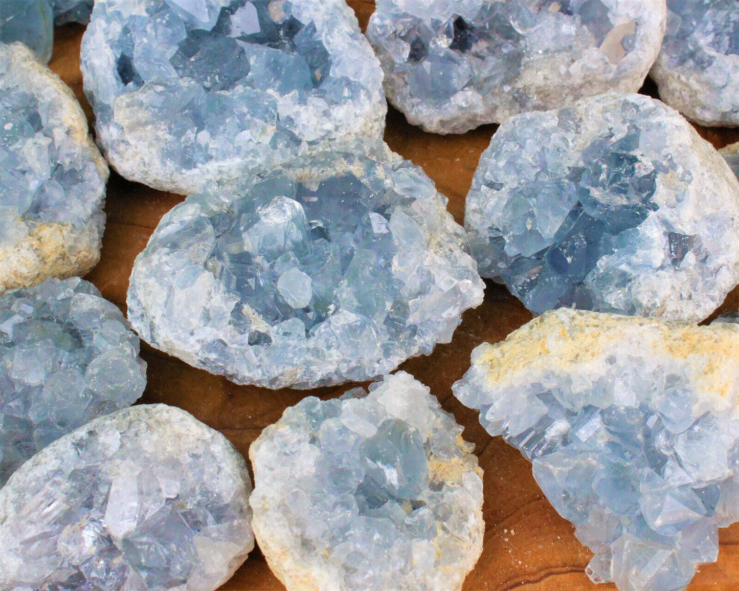 LARGE Natural Celestite Crystal Cluster Box: 6-8 Pieces, 1.75-2.5 lb Bulk Lot
