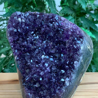 Finely Polished Uruguay Deep Purple Amethyst Cluster Crystal Geode, Pick a Size
