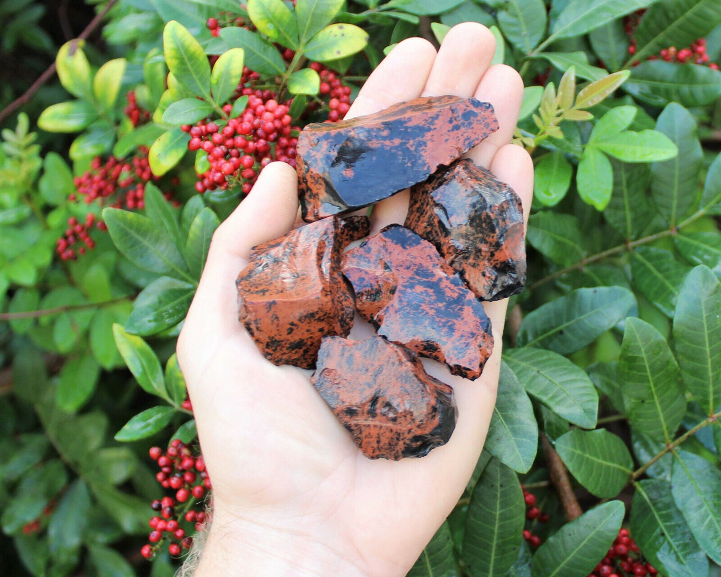 Raw Natural Mahogany Obsidian Crystals - Choose How Many - Raw Obsidian Stones