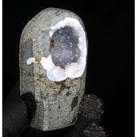 Rare Blue Chalcedony on Geode Matrix 230g Natural Mineral Specimen India