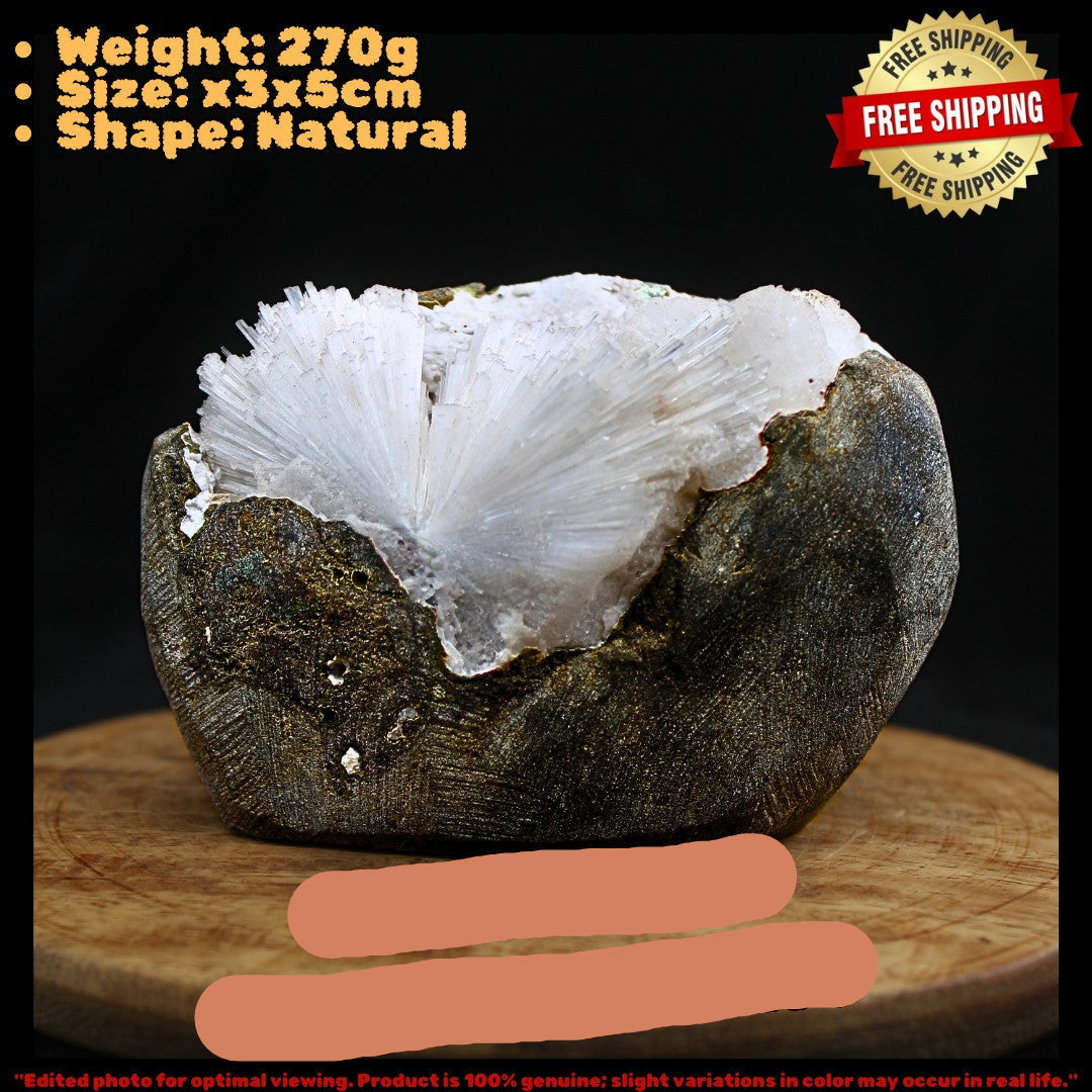 Apophyllite & Scolecite 270g Geode Spray Rare Mineral Specimen from India