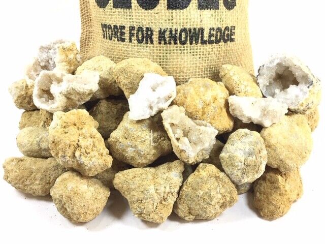 40 Break Your Own Geodes Quartz Crystals Druzy Bulk Pack - Whole Moroccan 1.5