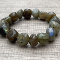 Wholesale Grade A++ Gemstone Nugget Bracelet, Choose from 18 Gemstone Types