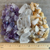Amethyst Quartz Citrine Points: 3 Crystal Collection, 1/2 Lb Box Natural Points