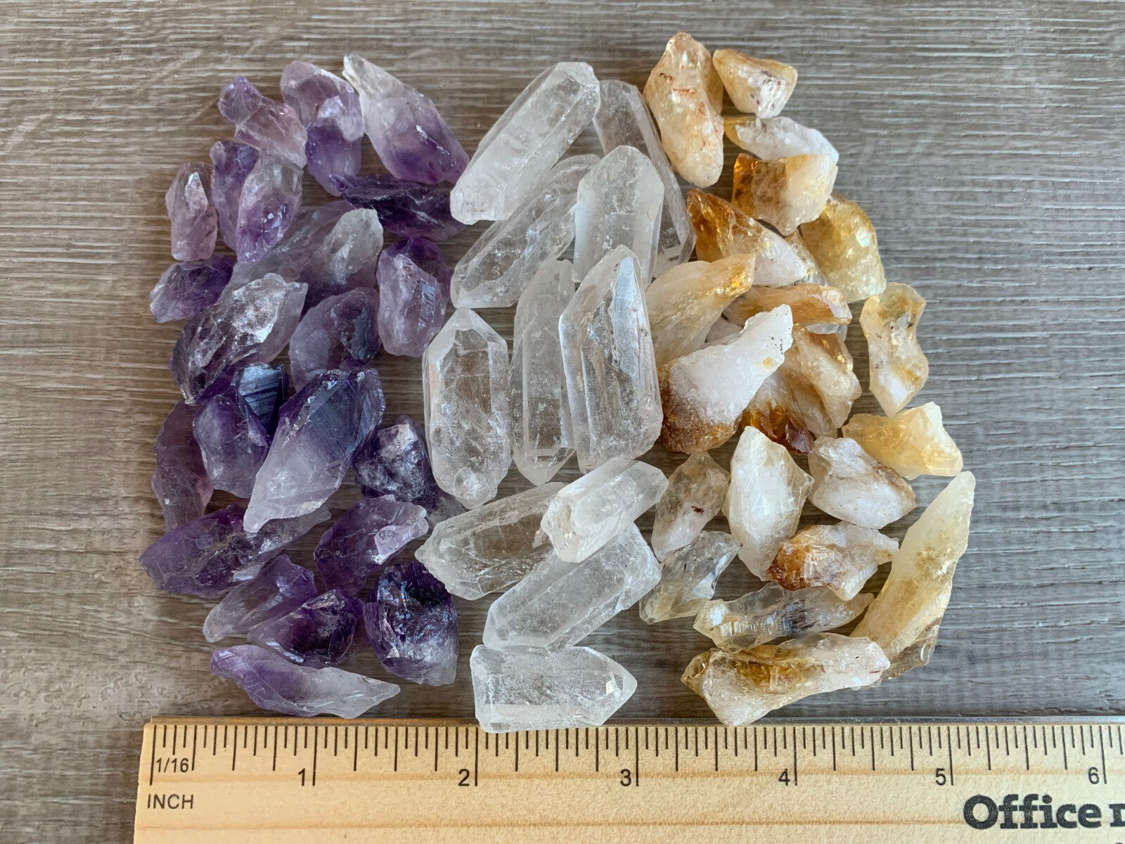 Amethyst Quartz Citrine Points: 3 Crystal Collection, 1/2 Lb Box Natural Points