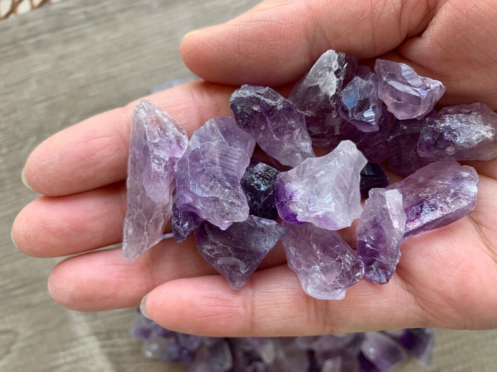 Amethyst Citrine Crystal Points and Chunks Collection,1/2 Lb Amethyst & Citrine