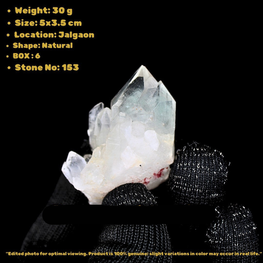 Natural Green Inclusion Clear Quartz Cluster 30g | Mineral Healing Specimen