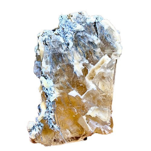 456g Calcite with Mordenite & Blue Chalcedony Rare Rainbow Inclusion Specimen