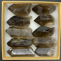 10 Pieces Natural Smoky Quartz, Grade A+ Smoky Quartz Crystal Points Gift Set