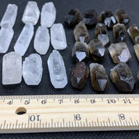 Clear Quartz and Smoky Quartz Point Collection,Grade A+1/2 Lb Box Natural Point