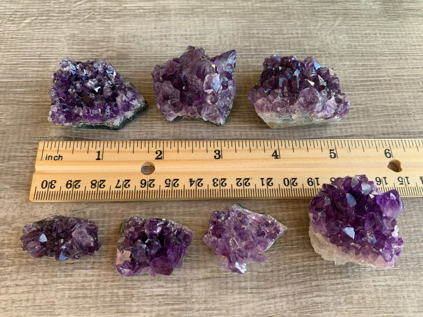 Raw Amethyst Cluster Druzy Collection Box:6-8 oz, 7 - 10 Pieces Natural Amethyst