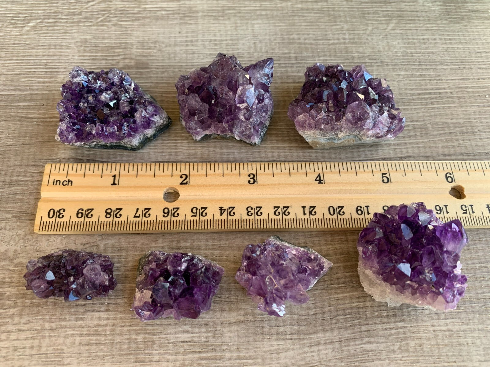 Raw Amethyst Cluster Druzy Collection Box:6-8 oz, 7 - 10 Pieces Natural Amethyst