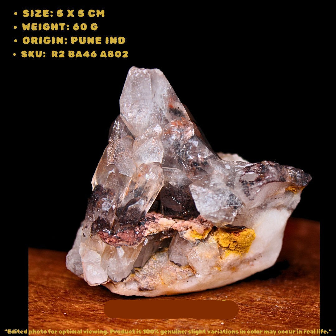 Natural Phantom Clear Quartz Cluster 60g 5x5 cm Raw Healing Crystal