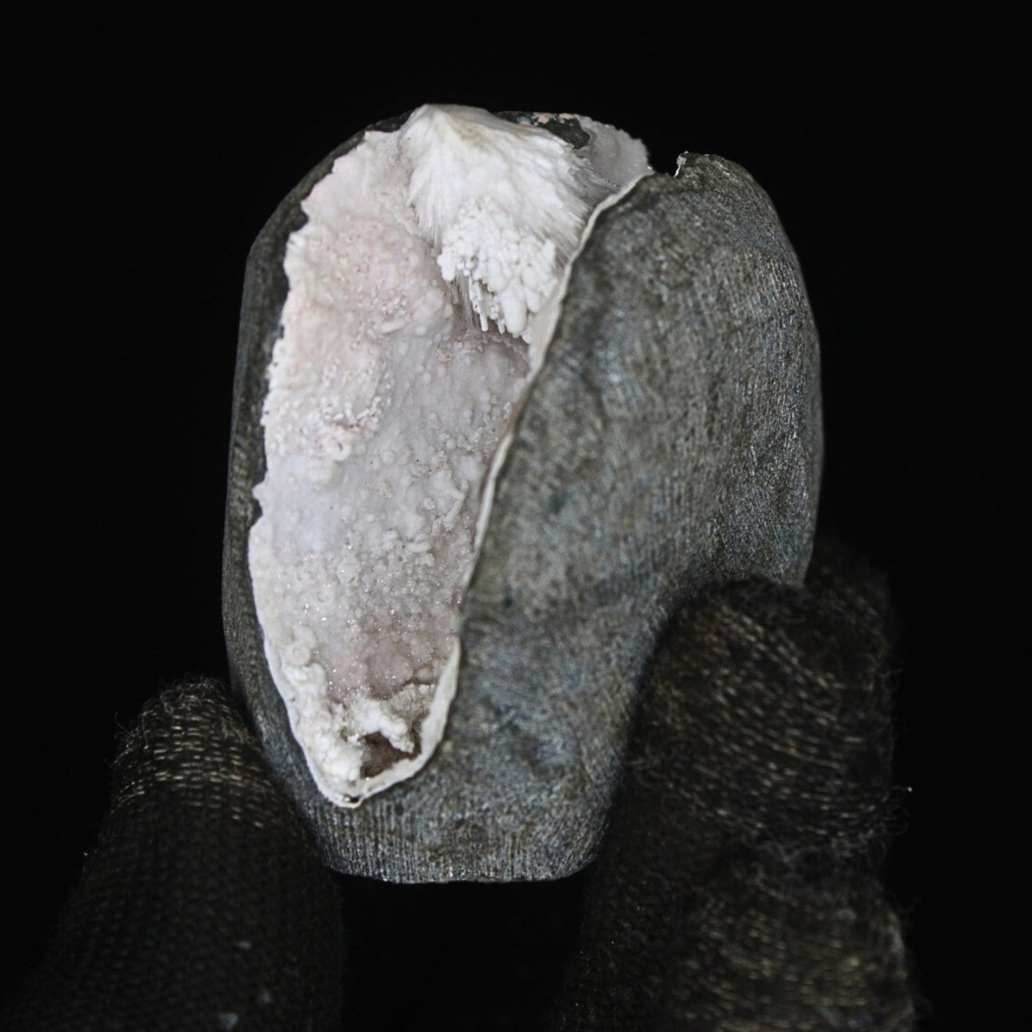 116g Scolecite Geode Spray Crystal – Natural Zeolite Mineral from India