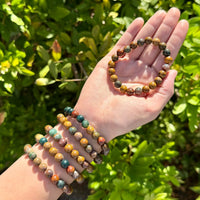 8 mm Bead Gemstone Bracelets: BUY 3 GET 1 FREE! (Stretch Crystal Bead Bracelets)