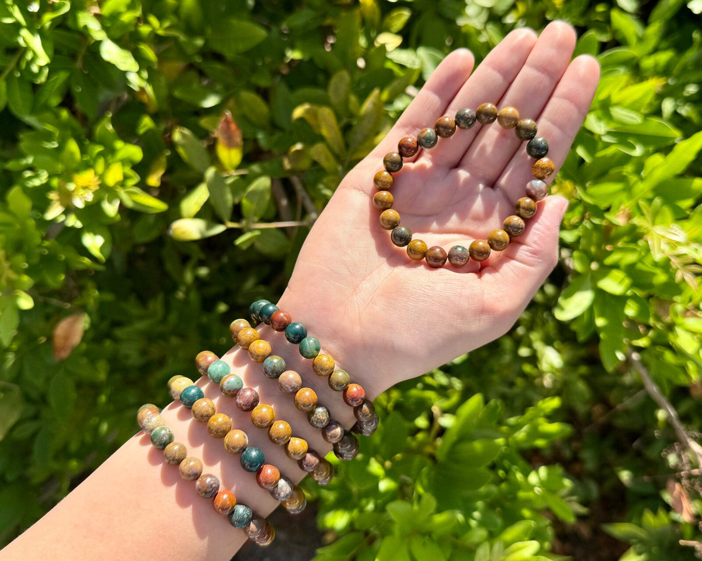 8 mm Bead Gemstone Bracelets: BUY 3 GET 1 FREE! (Stretch Crystal Bead Bracelets)