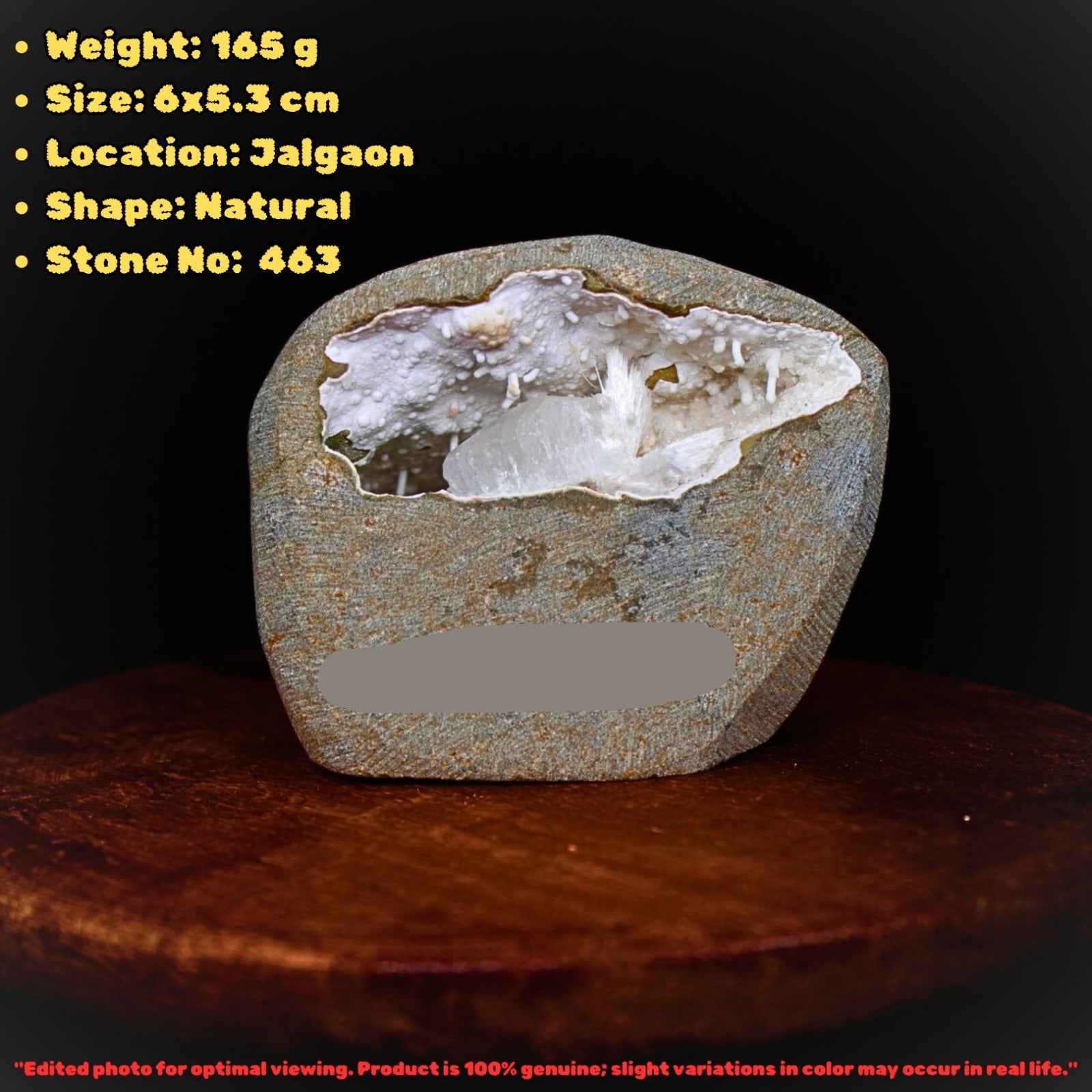 Stunning Scolecite Geode Healing Cluster – 6x5.3cm Natural High Vibration 165g