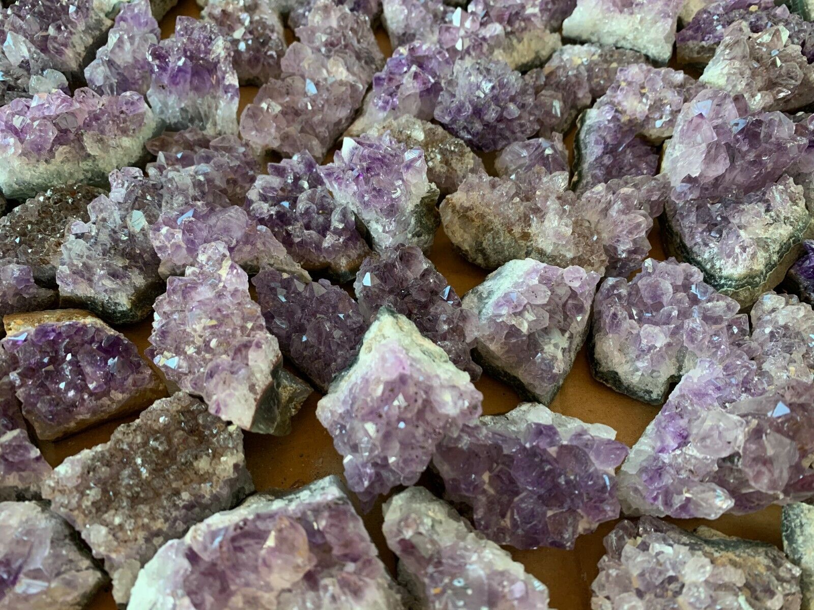 Grade B Raw Amethyst Cluster Druzy, 15-16 oz Lot, 2 - 3 Inches Natural Amethyst