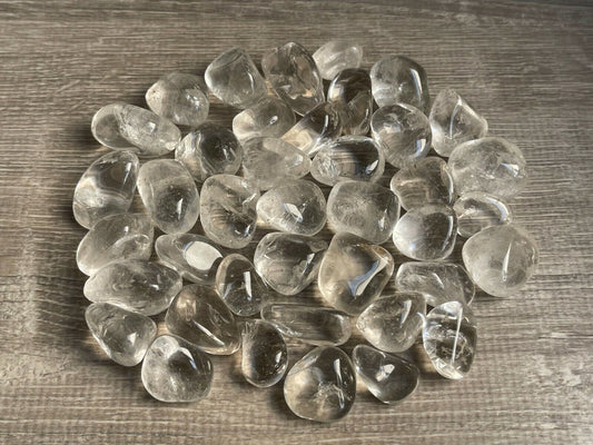 Grade A++ Clear Quartz Tumbled Stones, 0.75"-1.25" Quartz Crystal, Pick How Many