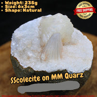 Rare Scolecite Stilbite Heulandite Geode 235g Mineral Specimen India