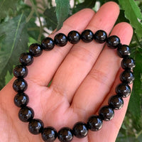 Grade A++ Black Tourmaline Crystal Bead Bracelet 8mm, Genuine Gemstone Bracelet