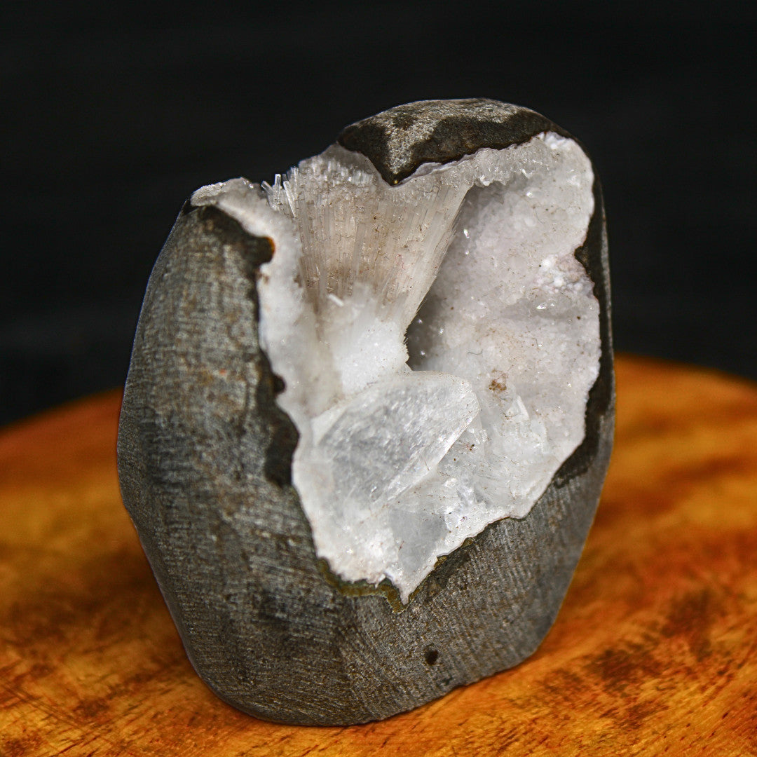 128g Scolecite Spray in Heulandite Geode Rare Zeolite Mineral Specimen India