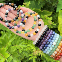 8 mm Bead Gemstone Bracelets: BUY 3 GET 1 FREE! (Stretch Crystal Bead Bracelets)