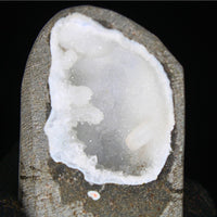 180g Scolecite Spray with White Apophyllite in Heulandite Geode India