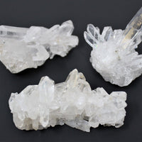 Bulk 1/2 lb (2 - 3 piece lot) Natural Clear Quartz Crystal Clusters Geodes