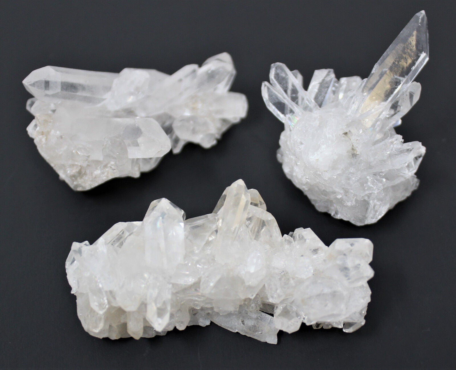 Bulk 1/2 lb (2 - 3 piece lot) Natural Clear Quartz Crystal Clusters Geodes