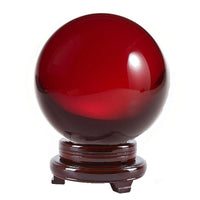 Amlong Crystal Meditation Divination Sphere Crystal Ball with Wood Stand