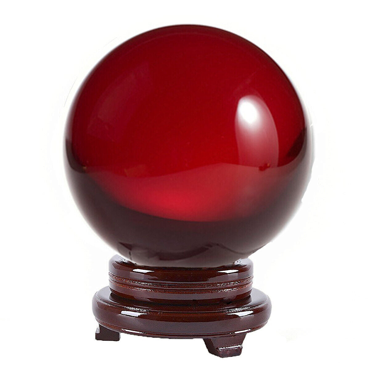 Amlong Crystal Meditation Divination Sphere Crystal Ball with Wood Stand