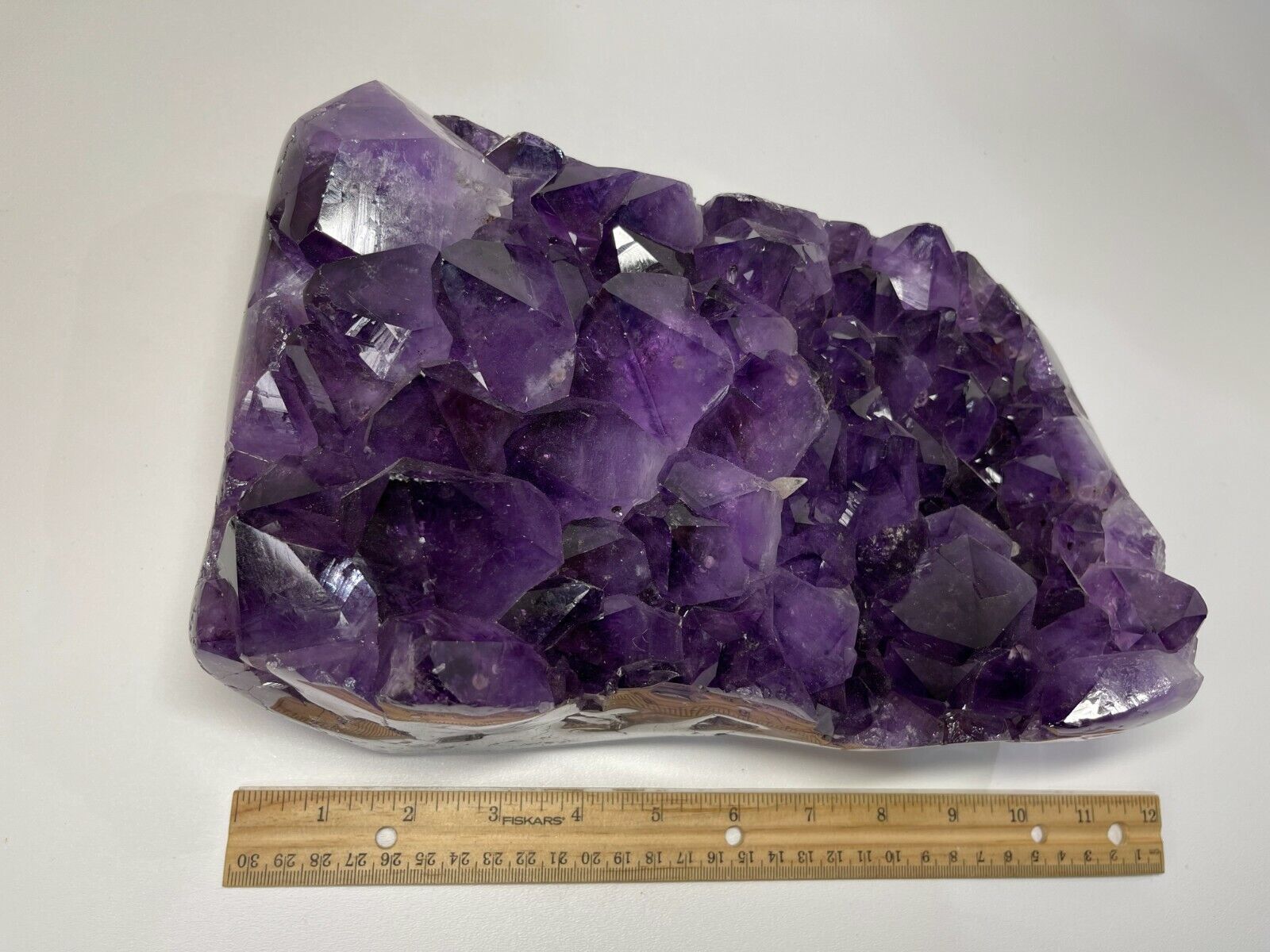Finely Polished Uruguay Deep Purple Amethyst Cluster Crystal Geode, Pick a Size