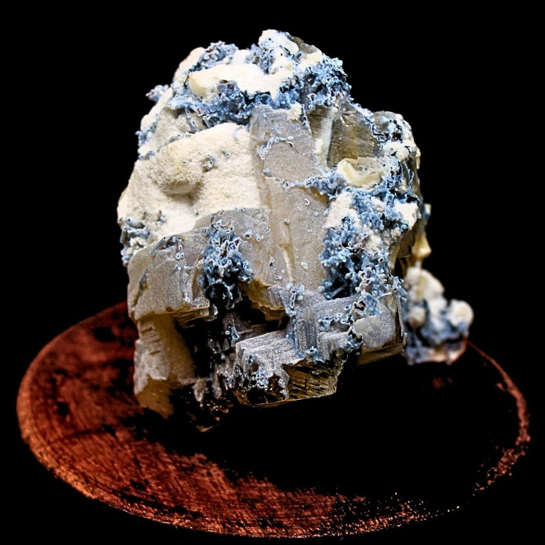 456g Calcite with Mordenite & Blue Chalcedony Rare Rainbow Inclusion Specimen