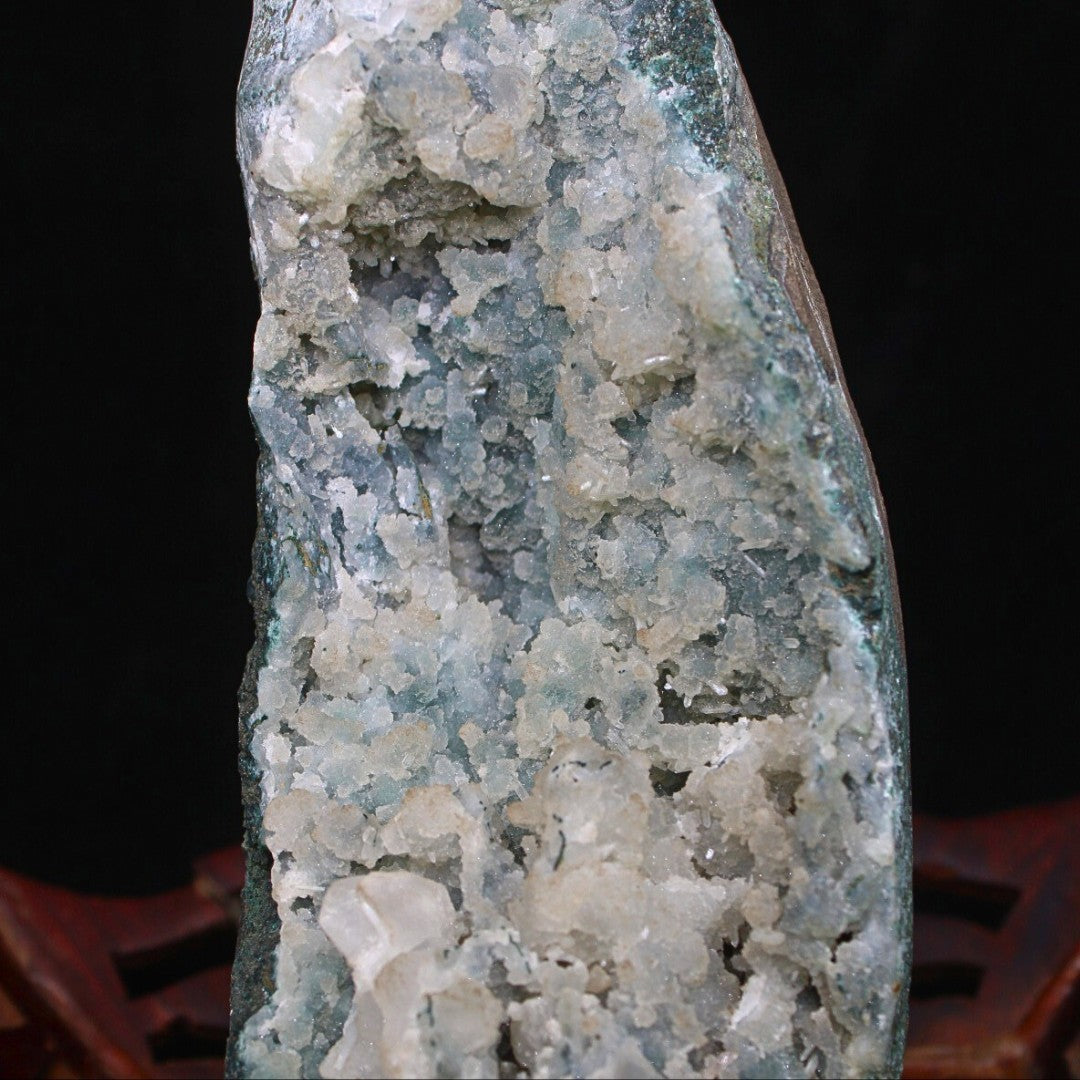 Natural Chalcedony Geode Cluster 1.2kg | 18x8 cm | Healing Crystal for Calm