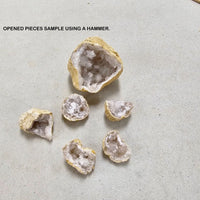 Break Your Own Geodes Unbroken Quartz Crystal Geode with Sparkly Crystals Inside