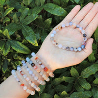 8 mm Bead Gemstone Bracelets: BUY 3 GET 1 FREE! (Stretch Crystal Bead Bracelets)