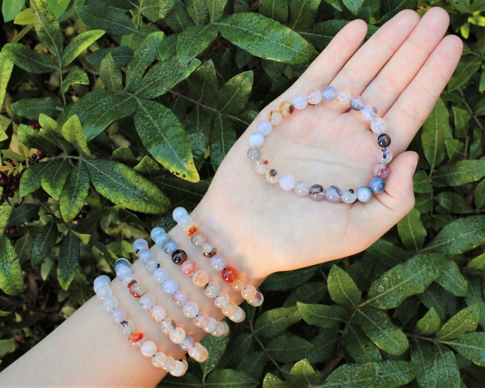 8 mm Bead Gemstone Bracelets: BUY 3 GET 1 FREE! (Stretch Crystal Bead Bracelets)