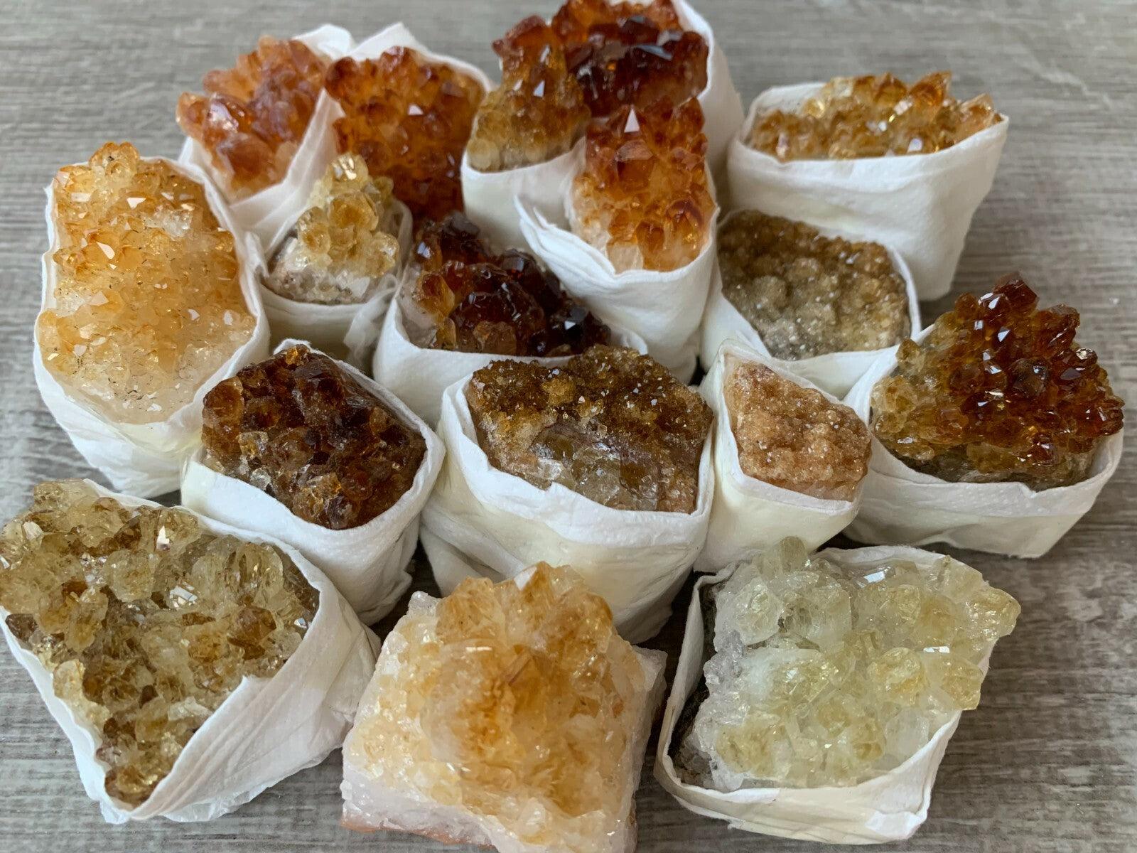 3 Piece Healing Crystal: Citrine, Amethyst &Clear Quartz Crystal Clusters Geodes