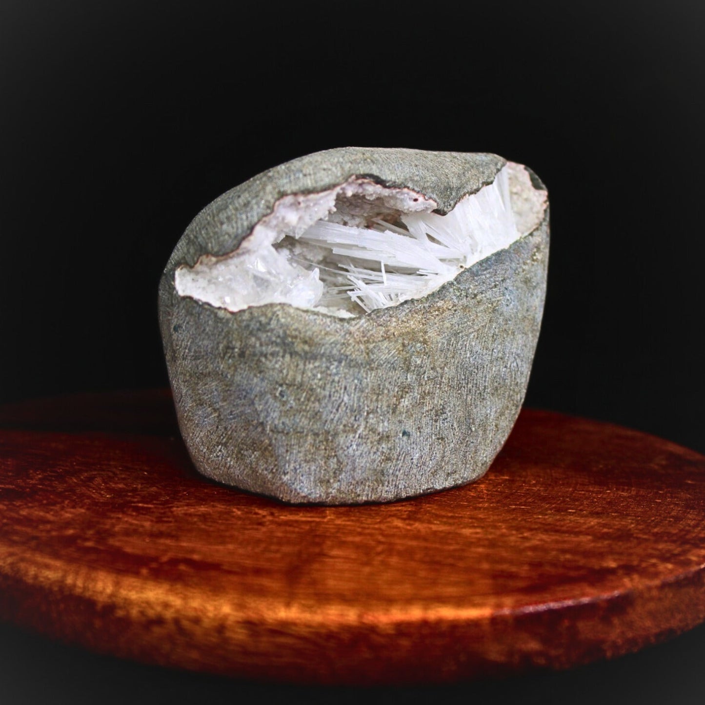 Scolecite Geode Cluster 6x5cm Natural Healing Crystal for Peace Meditation 164g