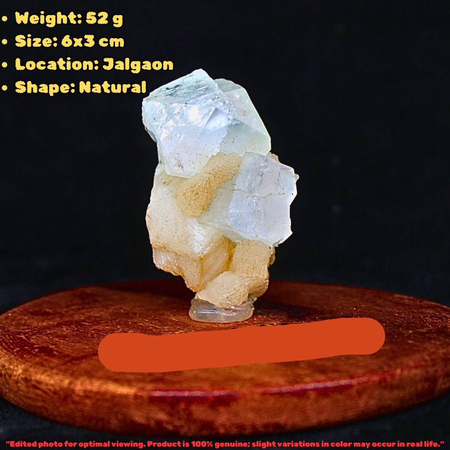 Apophyllite on Stilbite Cut Point Crystal 52g  Reiki Healing & Meditation Stone