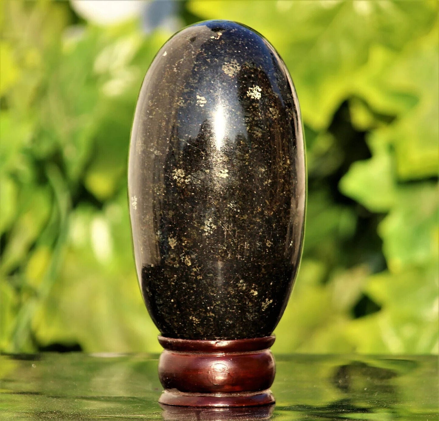 155MM Black Nuummite Crystal Healing Energy Reiki Aura Metaphysical Stone Lingam