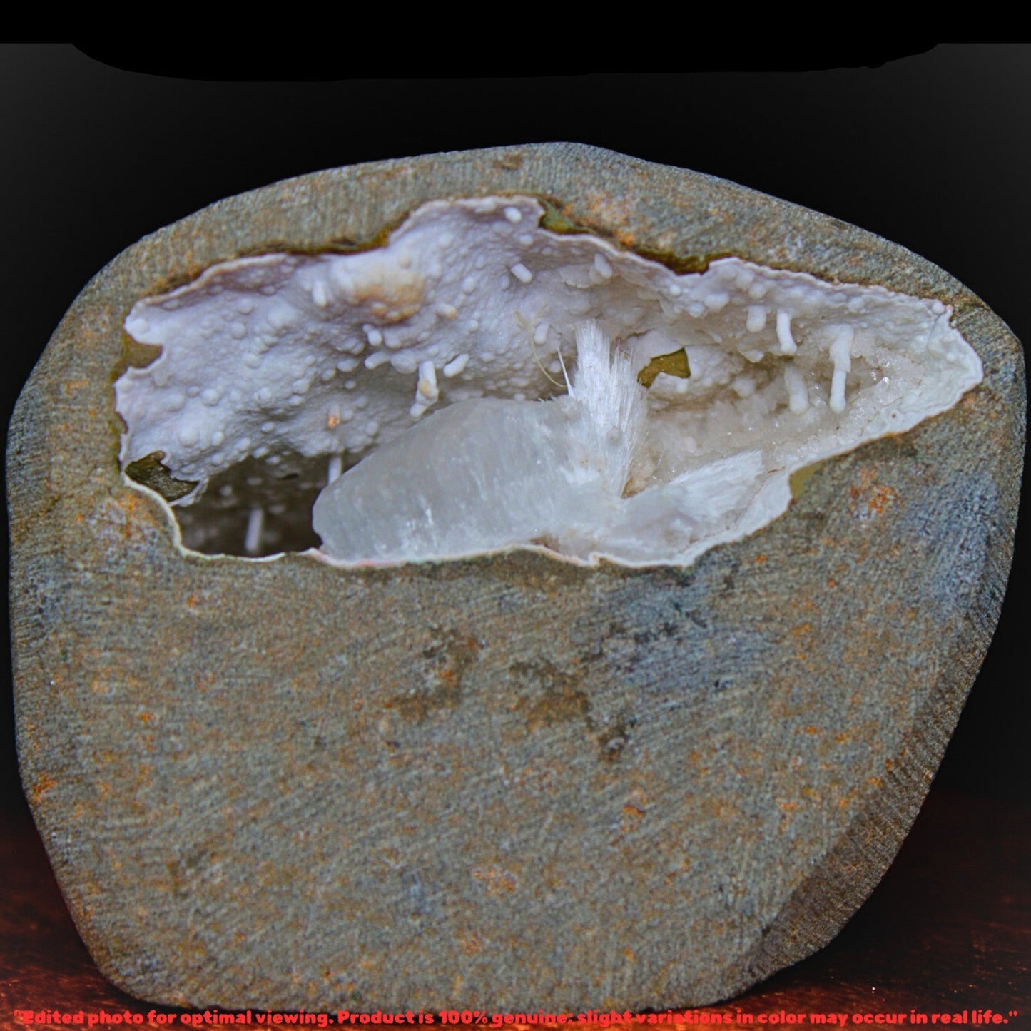 Stunning Scolecite Geode Healing Cluster – 6x5.3cm Natural High Vibration 165g